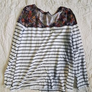 LOFT stripped and floral longsleeve shirt